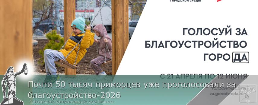 Почти 50 тысяч приморцев уже проголосовали за благоустройство-2026 | Администрация муниципального округа город Партизанск Приморского края Официальный сайт