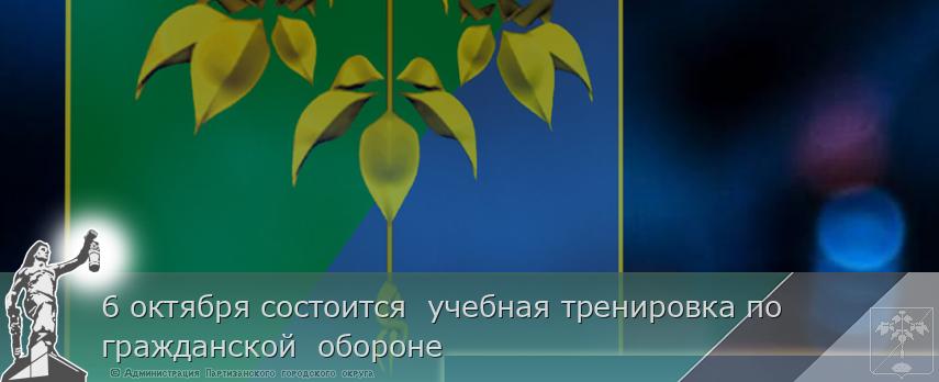 6 октября состоится  учeбная тренировка по гражданской  обороне  | Администрация муниципального округа город Партизанск Приморского края Официальный сайт