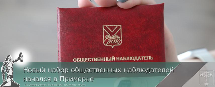 Новый набор общественных наблюдателей начался в Приморье | Администрация муниципального округа город Партизанск Приморского края Официальный сайт