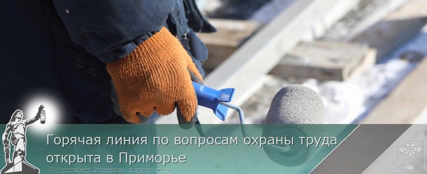 Горячая линия по вопросам охраны труда открыта в Приморье | Администрация муниципального округа город Партизанск Приморского края Официальный сайт